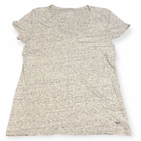 PINK VICTORIA’S SECRET Women’s Heather Gray V-Neck Short Sleeve T-Shirt Size Sma - Picture 1 of 5